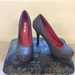 Madeline Girl Gray Studded High Heels